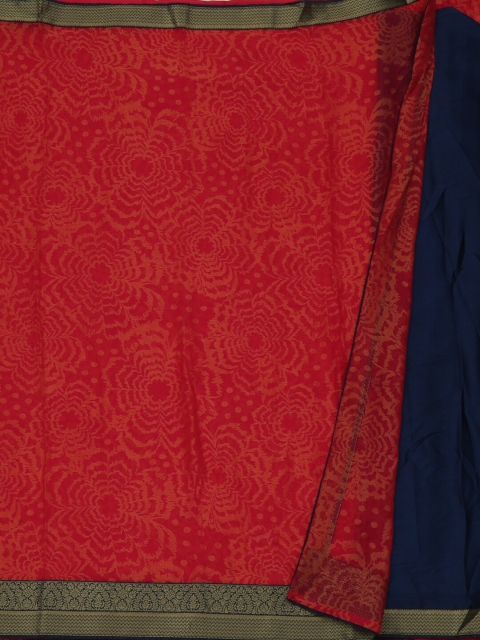 

Pothys Red & Navy Blue Poly Georgette Printed Saree