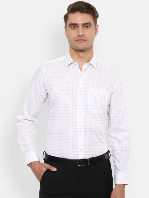 

Louis Philippe Men White Slim Fit Checked Formal Shirt