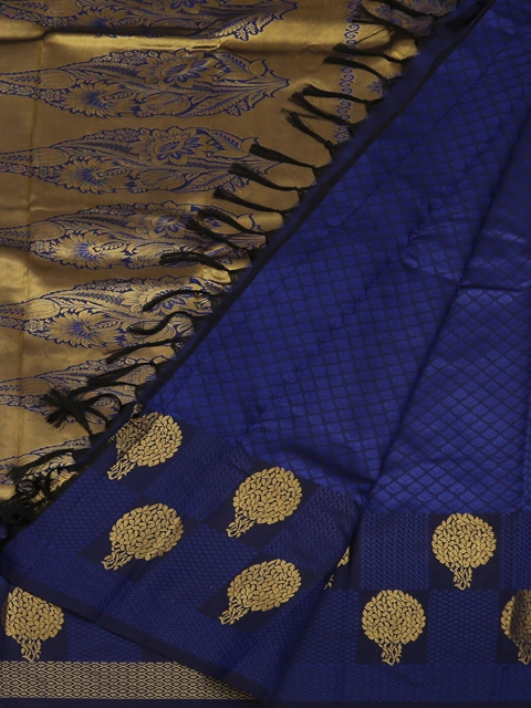 

Pothys Blue & Gold-Toned Art Silk Woven Design Saree