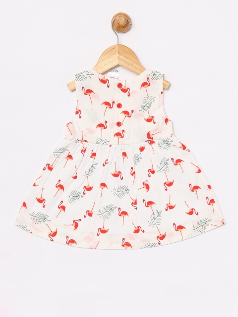 

NAUTI KIDZ Girls White Printed Fit and Flare Dress