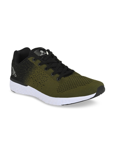 

OFF LIMITS Men Olive Green & Black Mesh Running Shoes