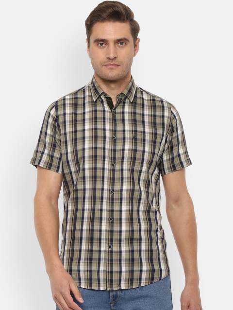 

Van Heusen Sport Men Beige Slim Fit Checked Casual Shirt
