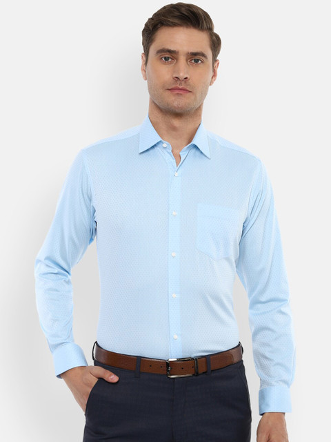 

Van Heusen Men Blue Regular Fit Self Design Formal Shirt