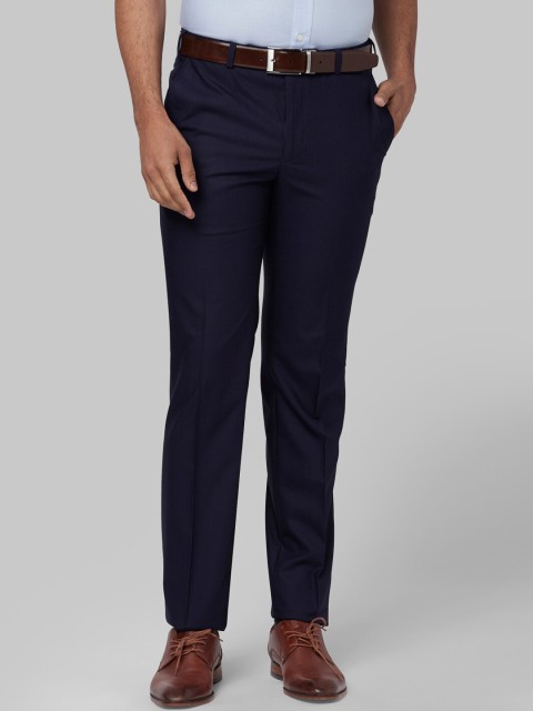 

Park Avenue Men Navy Blue Slim Fit Solid Formal Trousers