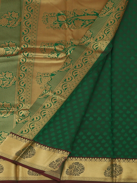 Pothys Green & Gold-Toned Art Silk Woven Design Saree