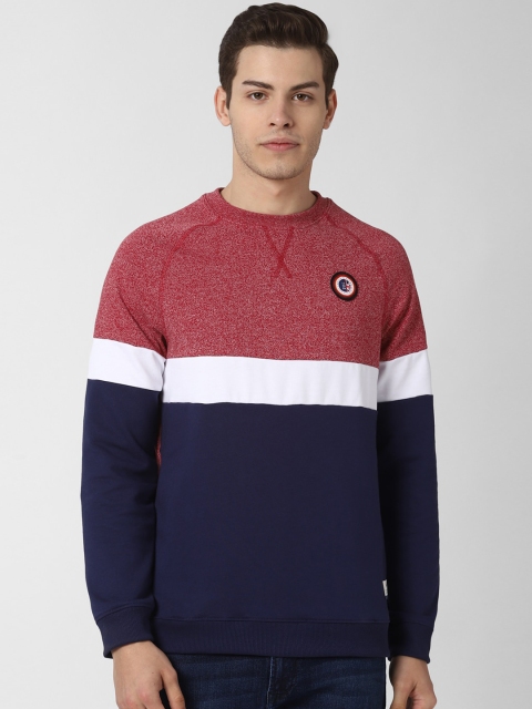 

Peter England Casuals Men Navy Blue & White Colourblocked Sweatshirt