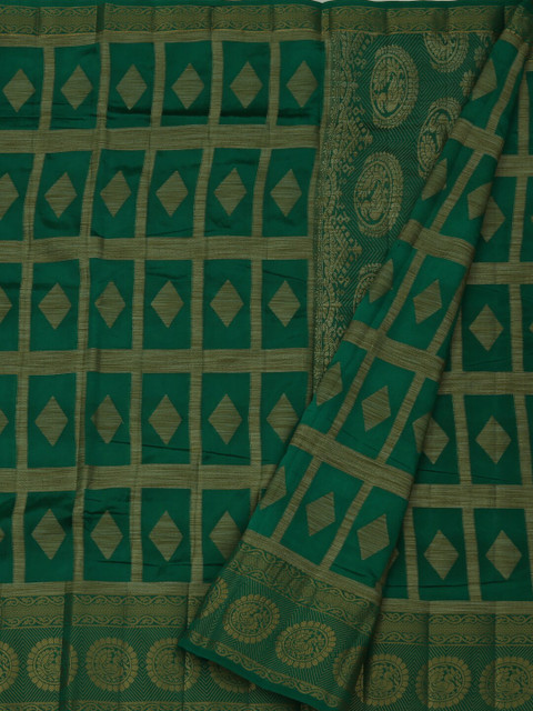 

Pothys Green Woven Design Jute Silk Saree