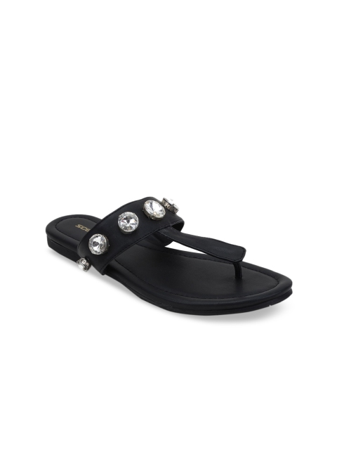 

SCENTRA Women Black Embellished Open Toe Flats