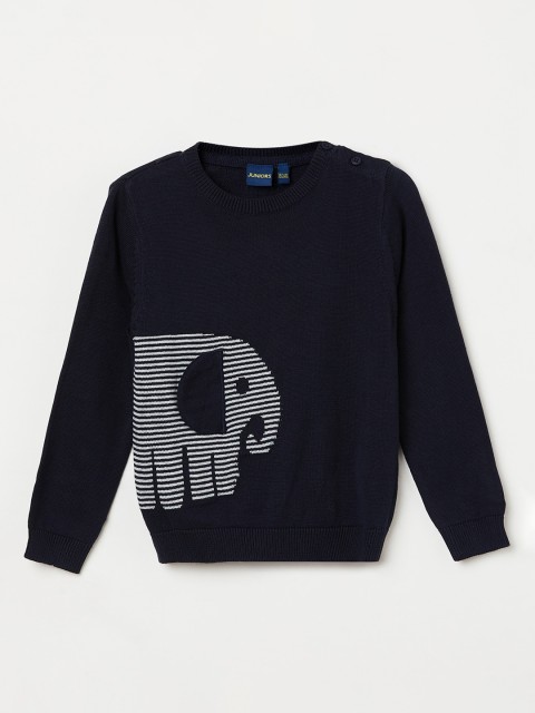 

Juniors by Lifestyle Boys Navy Blue Printed Sweater