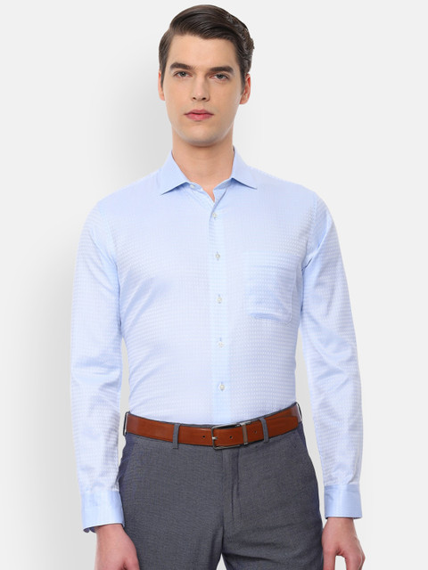 

Van Heusen Men Blue Slim Fit Self Design Formal Shirt