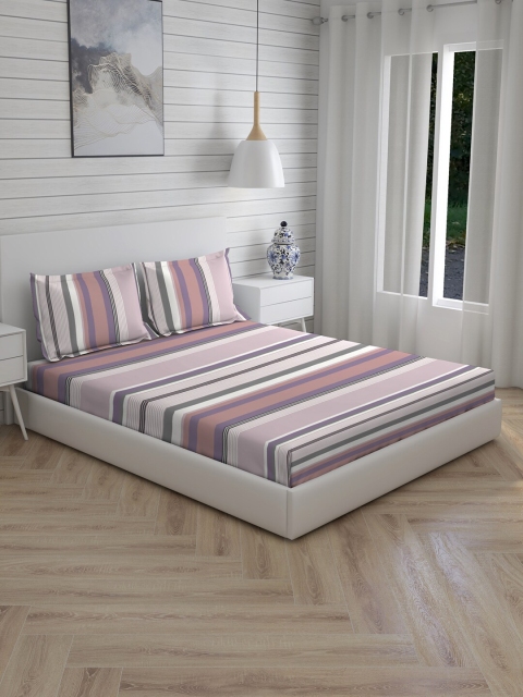 

Boutique Living India Unisex Lavender Striped 200 TC King Beedsheets
