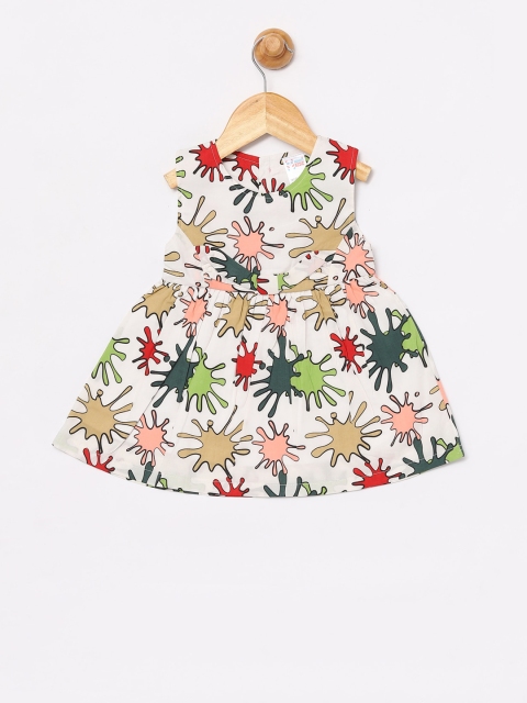 

NAUTI KIDZ Girls White Printed Fit and Flare Dress