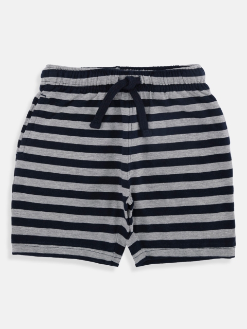 

CHALK by Pantaloons Boys Navy Blue Striped Regular Fit Regular Shorts