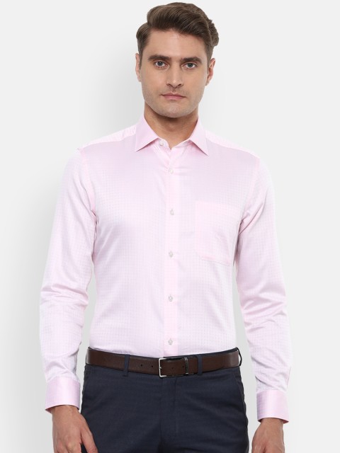 

Louis Philippe Men Pink Regular Fit Checked Formal Shirt