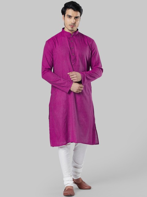 

Ethnix by Raymond Men Fuchsia Solid Straight Kurta