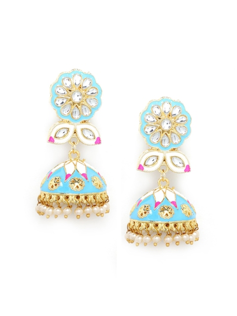 

Kairi Blue & White Floral Jhumkas