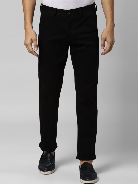 

Peter England Casuals Men Black Slim Fit Solid Regular Trousers