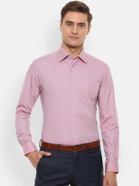 

Louis Philippe Men Pink Regular Fit Striped Formal Shirt