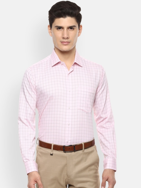 

Van Heusen Men Pink Regular Fit Checked Formal Shirt