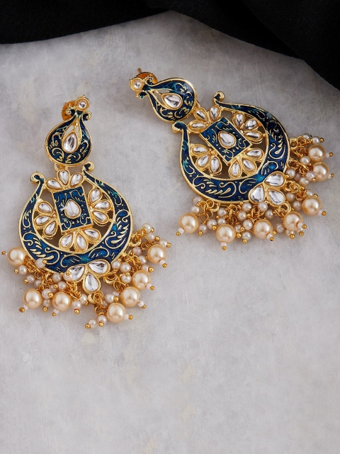 

GloBox By ZeroKaata Blue & Gold-Toned Circular Chandbalis