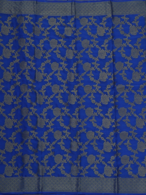 

Pothys Blue & Silver-Toned Poly Georgette Woven Design Saree