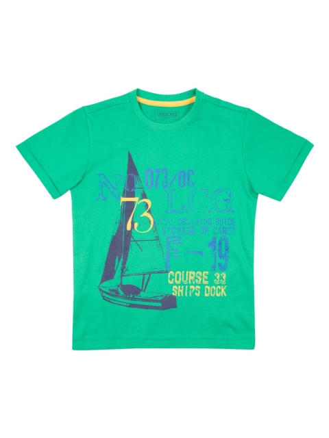 

Cherokee Boys Green Printed Round Neck T-shirt