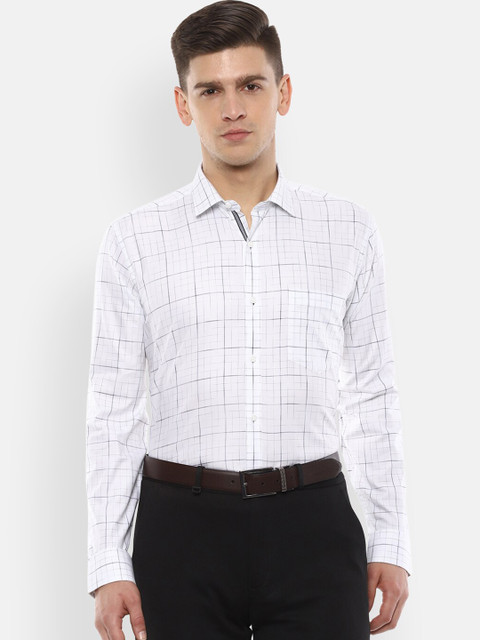

Van Heusen Men White Slim Fit Checked Formal Shirt