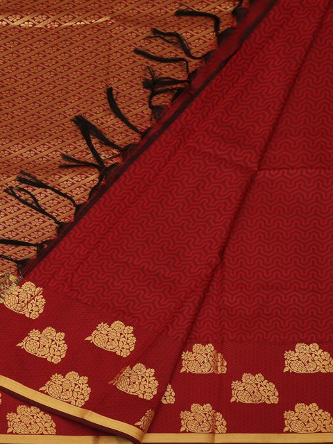 

Pothys Red & Beige Art Silk Solid Saree