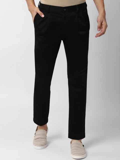 

Peter England Men Black Regular Fit Solid Regular Trousers