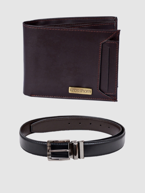 

Krosshorn Men Coffee Brown Belt & Wallet Gift Combo