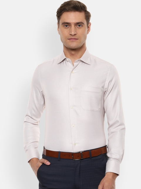 

Louis Philippe Men Beige Regular Fit Self Design Formal Shirt