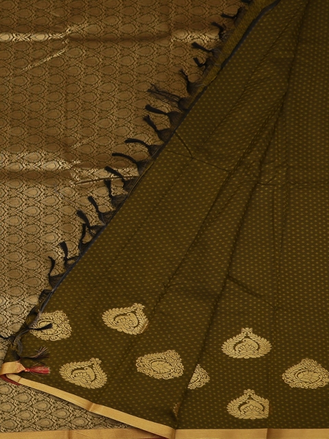 

Pothys Green & Gold-Toned Art Silk Woven Design Saree