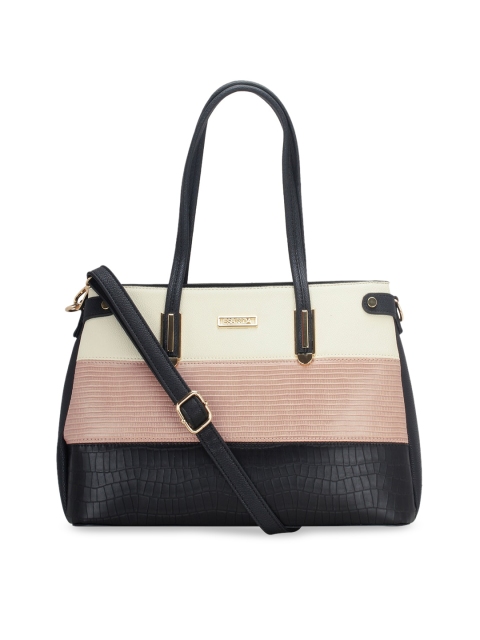 

ESBEDA Black & Peach-Coloured Solid Shoulder Bag