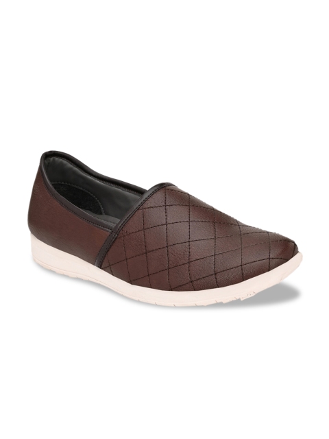 

Provogue Men Brown Textured Slip-On Sneakers