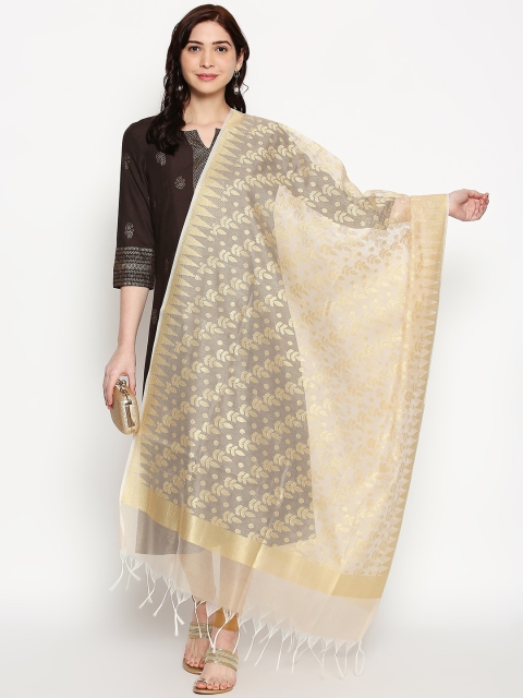 

RANGMANCH BY PANTALOONS Women Golden Woven-Design Dupatta, Gold