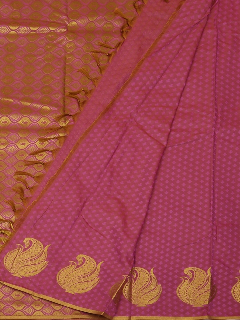 

Pothys Pink & Black Art Silk Solid Saree