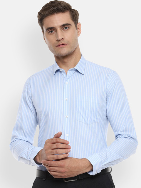 

Van Heusen Men Blue Slim Fit Striped Formal Shirt