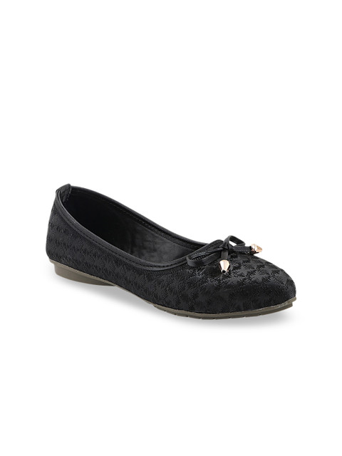 

Shoetopia Women Black Embellished Ballerinas