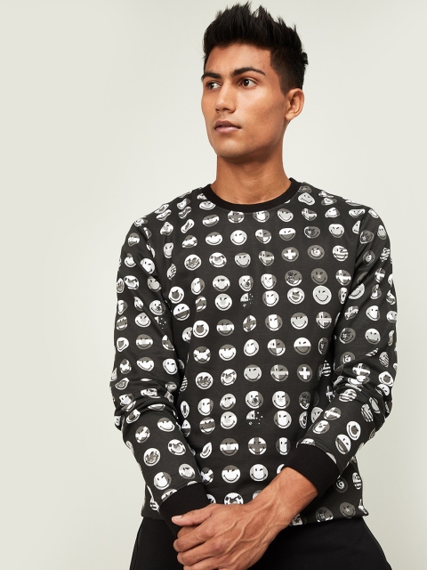

Smiley World Men White & Grey Printed Sweatshirt