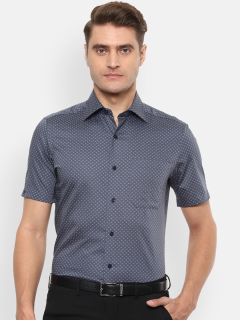 

Louis Philippe Men Grey & White Regular Fit Printed Formal Shirt