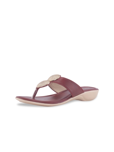 

Khadims Women Maroon Solid Sandals