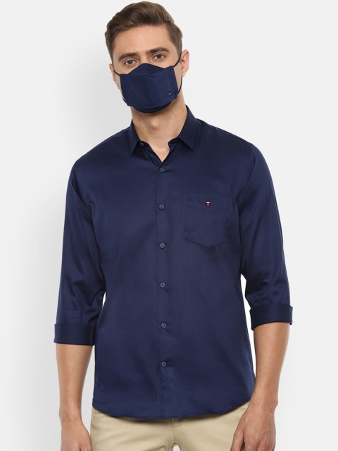 

Louis Philippe Sport Men Navy Blue Slim Fit Solid Casual Shirt