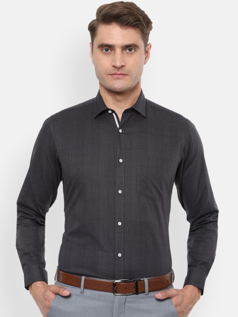 

Van Heusen Men Grey Regular Fit Checked Formal Shirt