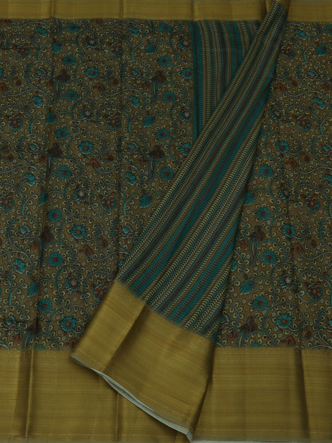 

Pothys Green Printed Jute Silk Saree