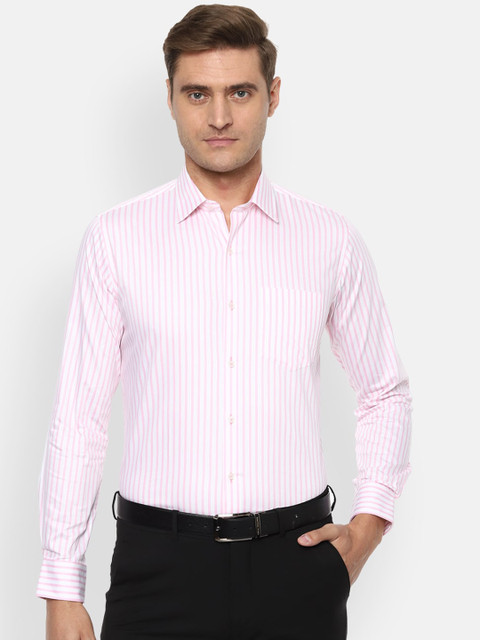 

Van Heusen Men Pink Slim Fit Striped Formal Shirt