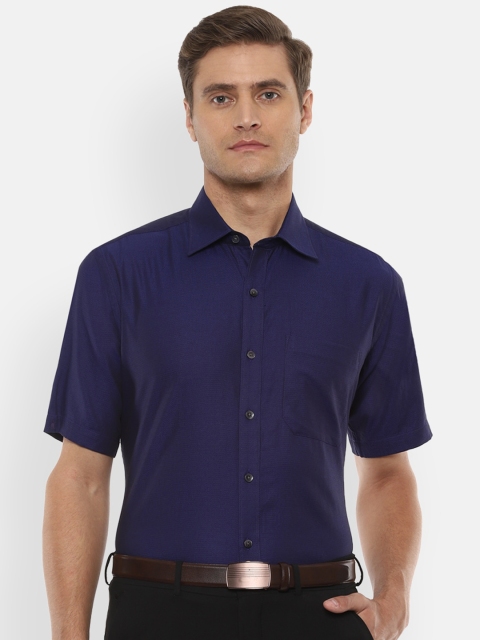 

Louis Philippe Men Navy Blue Regular Fit Self Design Formal Shirt