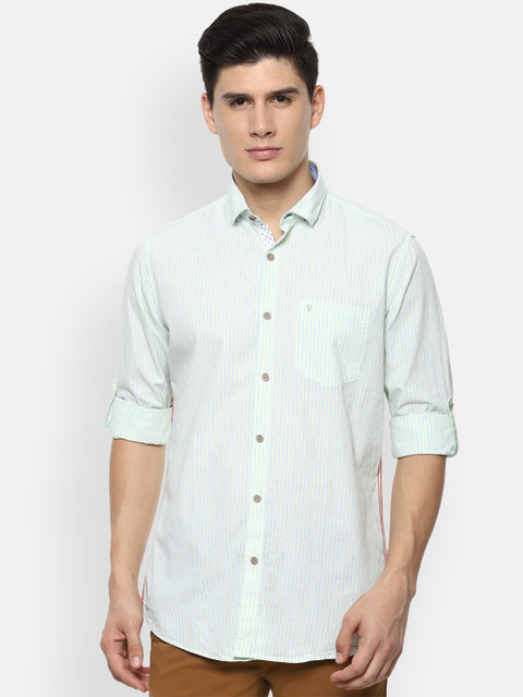 

Van Heusen Sport Men Green & Blue Slim Fit Printed Casual Shirt
