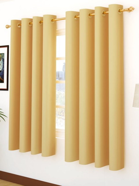

Story@home Set Of 2 Yellow Solid Window Curtains