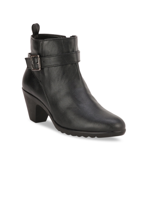 

Bruno Manetti Women Black Solid Heeled Boots