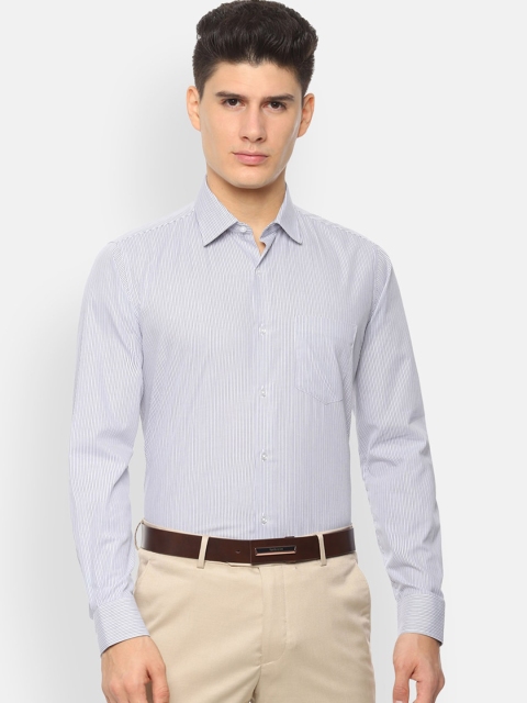 

Van Heusen Men White & Grey Slim Fit Striped Formal Shirt